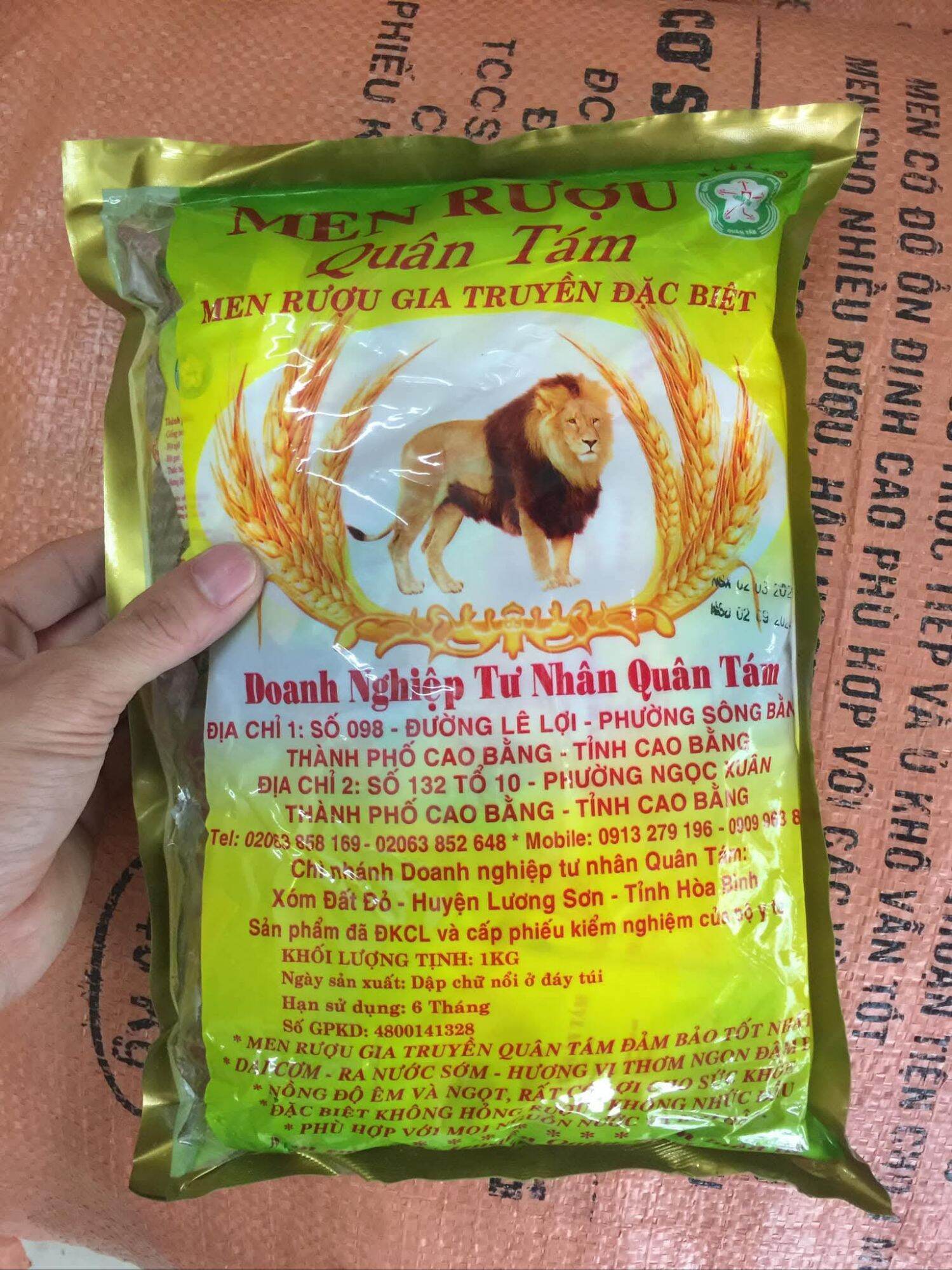 MEN NẤU RƯỢU QUÂN TÁM GÓI 1KG