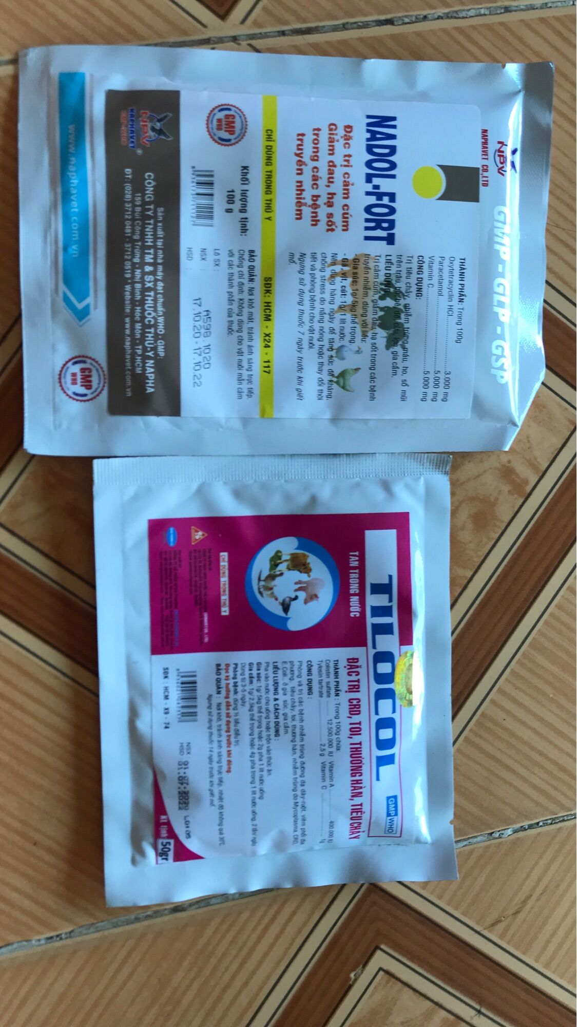 Freeship 2 goi thuoc tri benh cho gia suc, gia cam nhu CRD,toi,thuong han,tieu chay.
