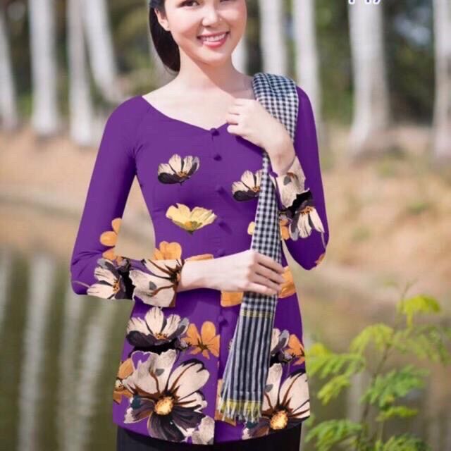 ÁO LẺ BÀ BA VẢI THUN IN 4D size L 55-60kg