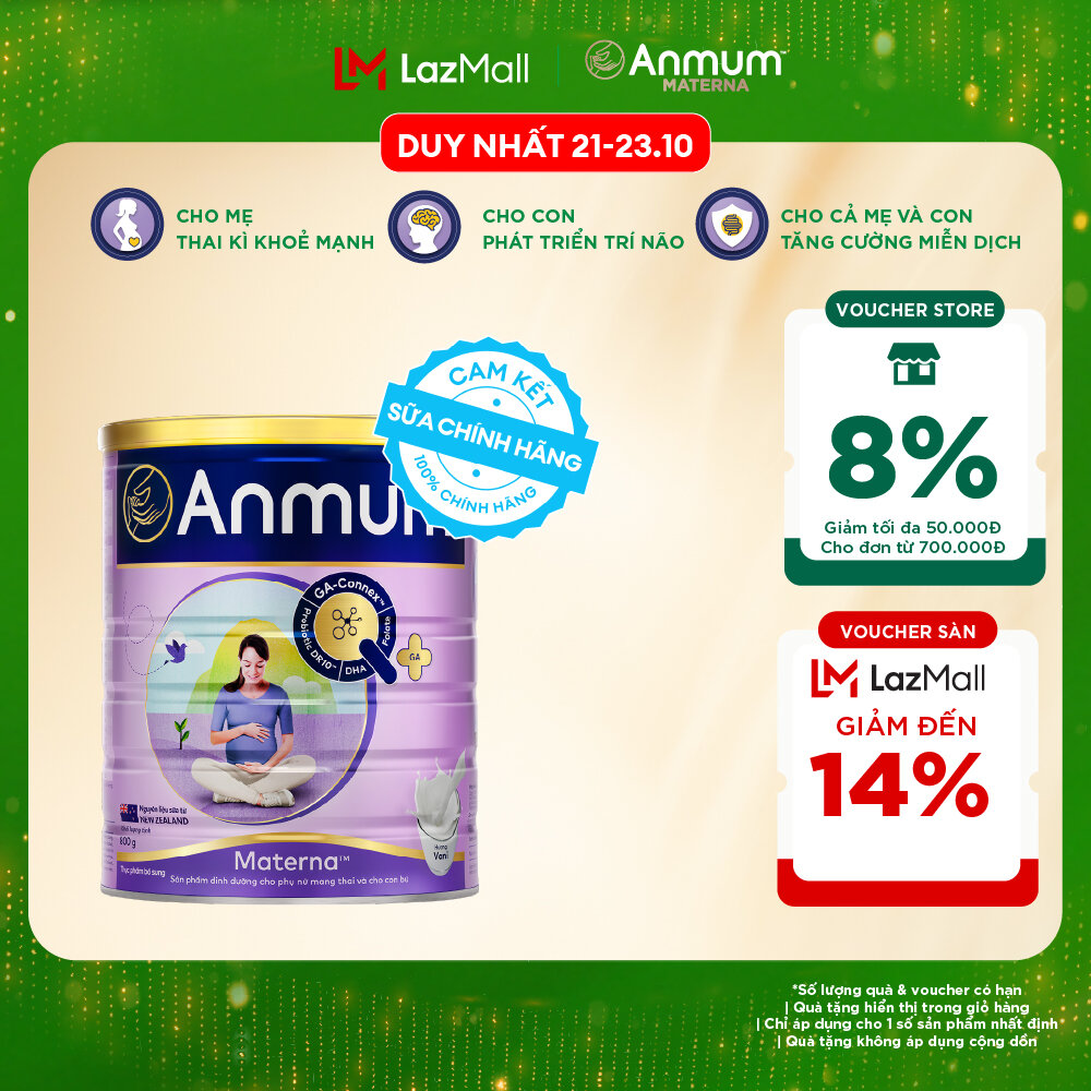 [Voucher giảm đến 26%]Sữa Bột Dành Cho Mẹ Bầu Anmum Materna Hương Vani 800G