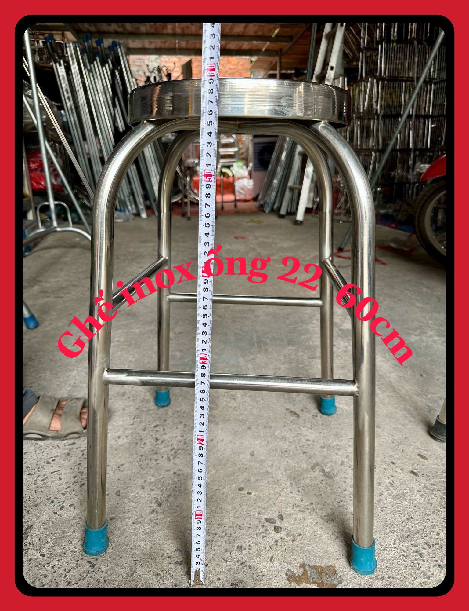 Ghế thắp hương inox 201 ống trong phi 22 mặt ghế dày cao cấp
