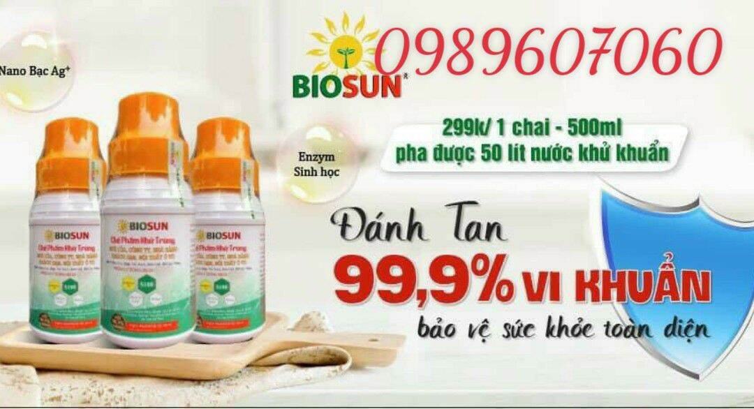 [HCM]Chế phẩm Nano bạc Biosun đậm đặc vệ sinh khử trùng phòng vệ vi rút vi khuẩn lọ 50ml tặng kèm lọ kiến gián