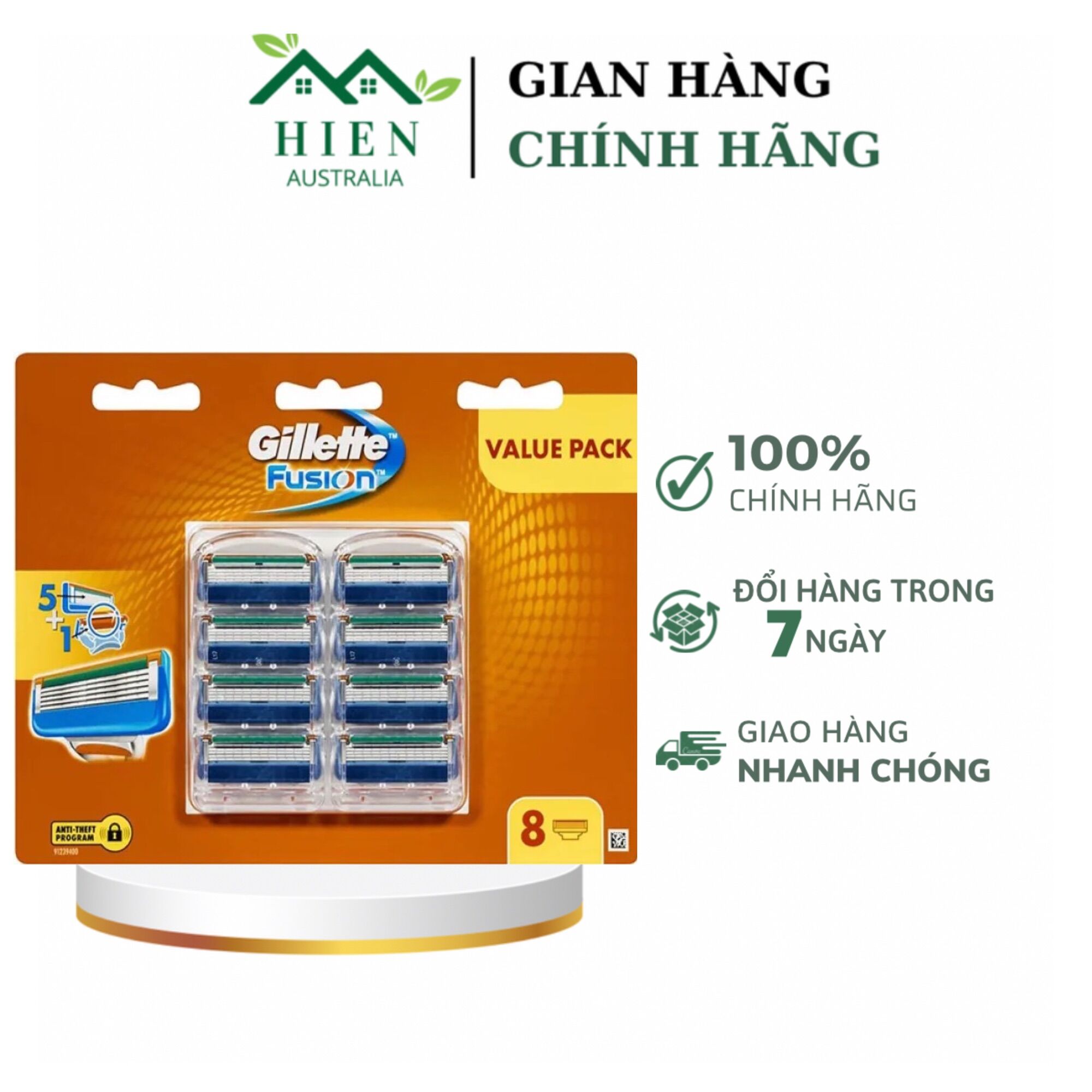 Lưỡi dao cạo râu gillete fusion - úc
