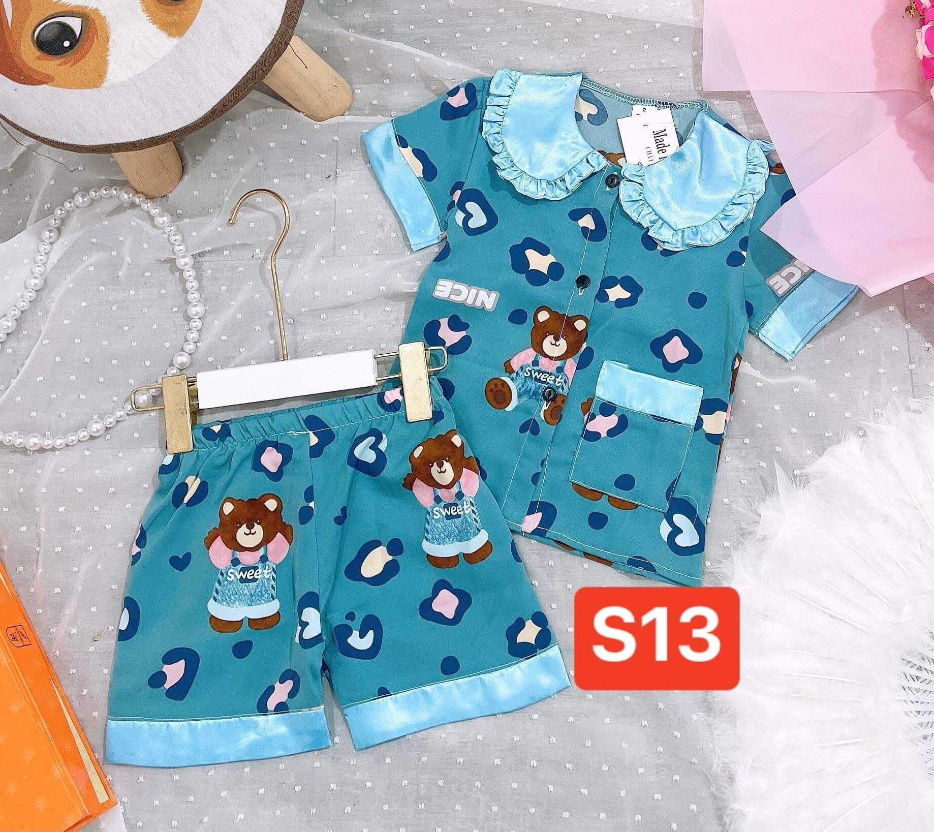 bộ pizama lụa mango sz 9-21kg