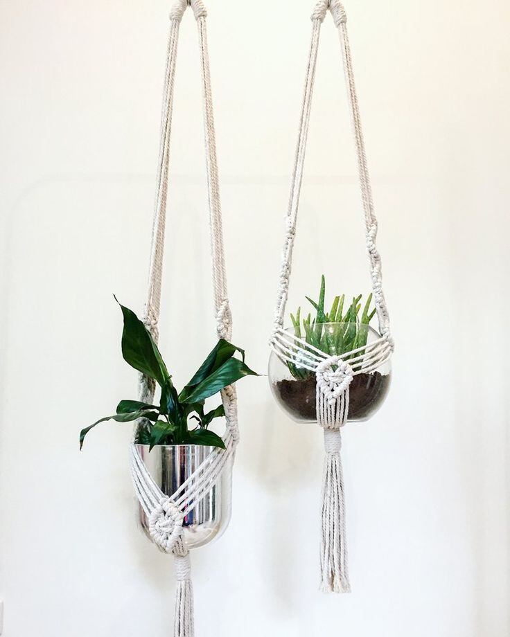 1 dây tết macrame treo trang trí chậu bình hoa cây cảnh bình để đèn led