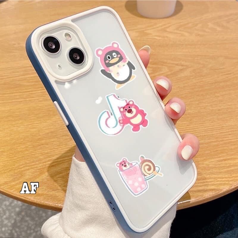 Combo 50 miếng hình dán sticker gấu dâu