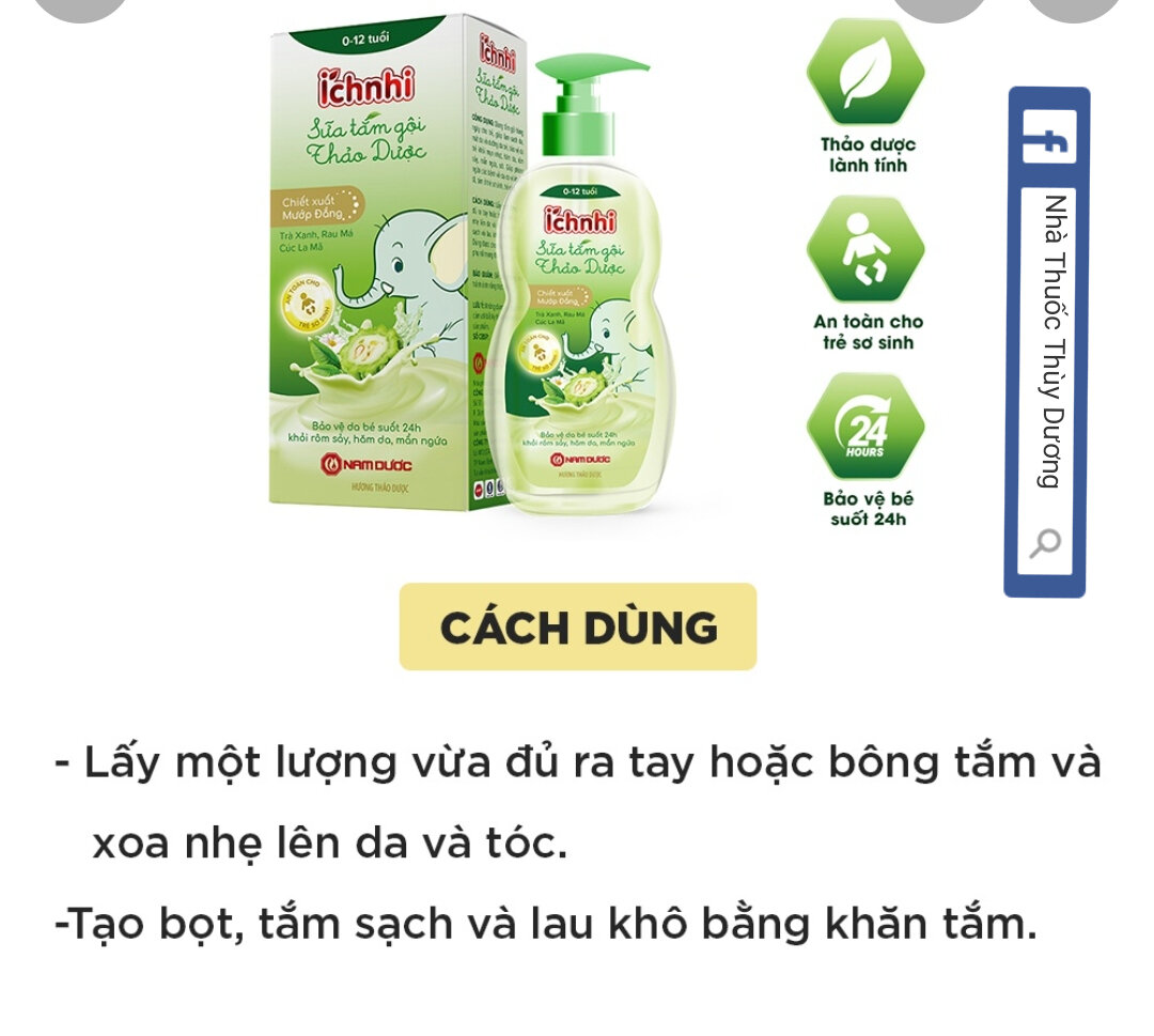 Sữa tắm gội thảo dược ích nhi