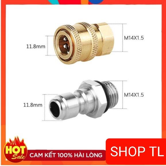 Khớp nối nhanh, Khớp nối nhanh máy rửa xe ren 14mm (Ren bi 1/4)