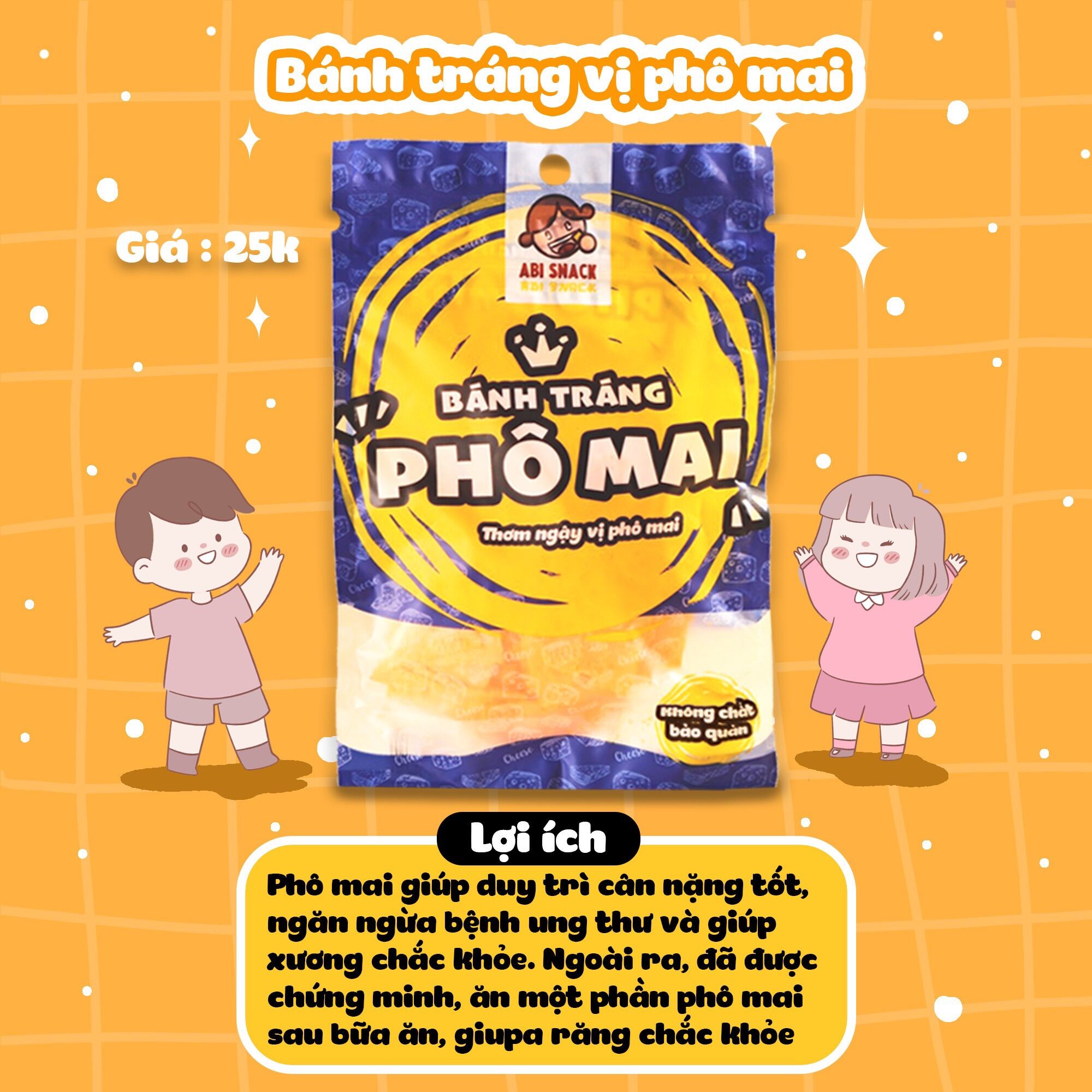 Bánh tráng phô mai Abi 80gr