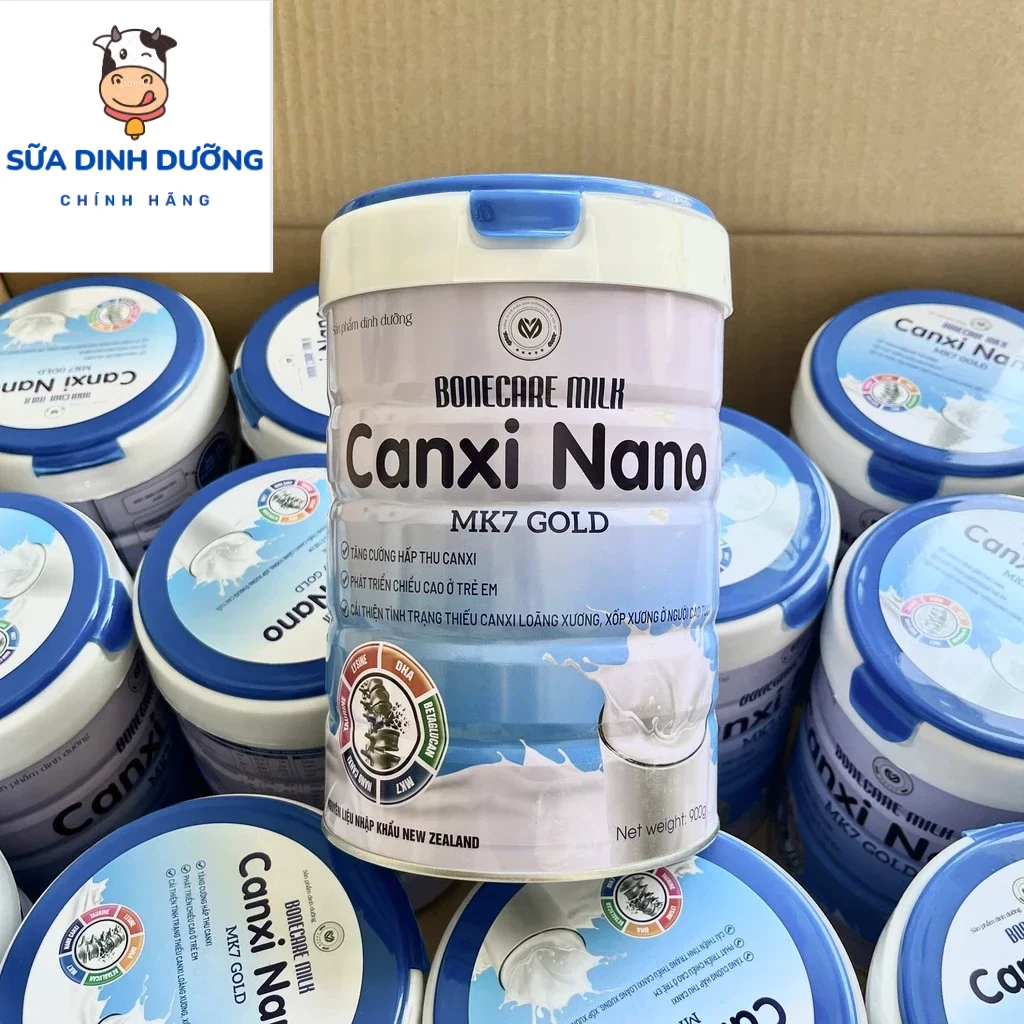 [Date 2026] Sữa Canxi Nano Mk7 Gold 900g Bổ Sung Canxi cho người già, người mới ốm dậy