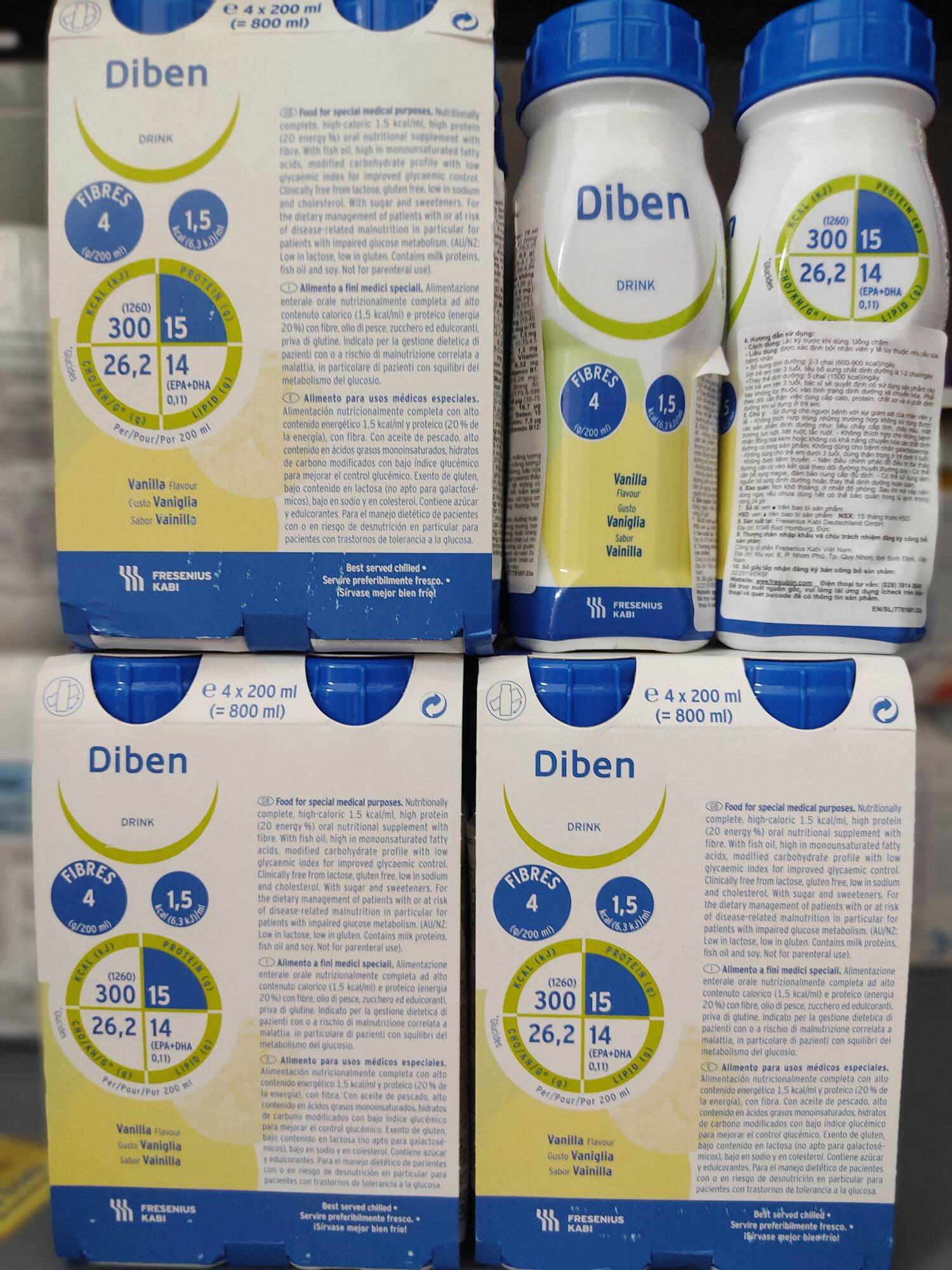 Sữa pha sẵn DIBEN DRINK VANILLA lốc 4 chai 200ml