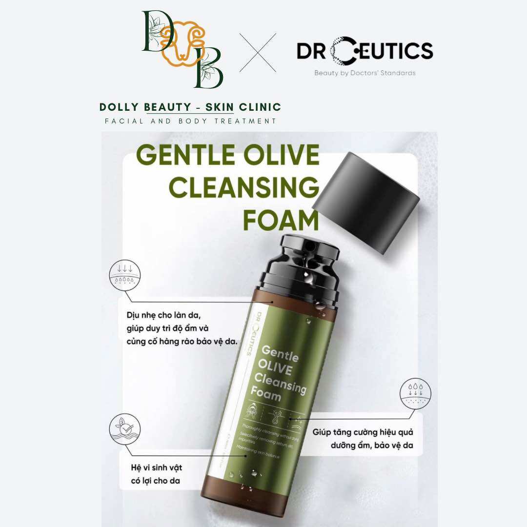 Sữa rửa mặt dịu nhẹ phù hợp với mọi loại da FACIAL OLIVE CLEANSING FOAM của DrCeutics - Gentle Olive Cleansing Foam - Dưỡng ẩm da - Chất lượng 100% - Cung cấp độ ẩm dịu nhẹ.