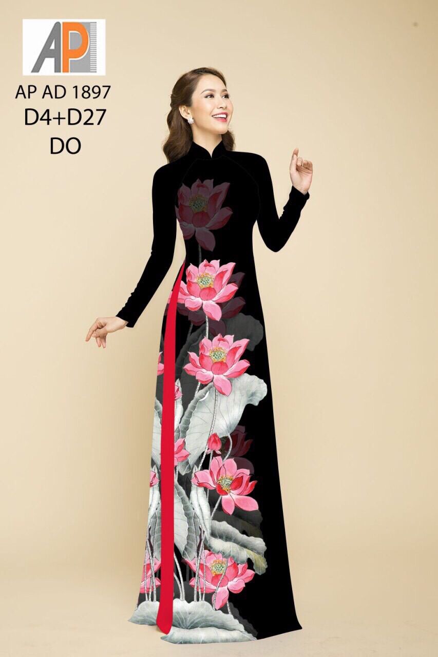 Vải áo dài in hoa sen