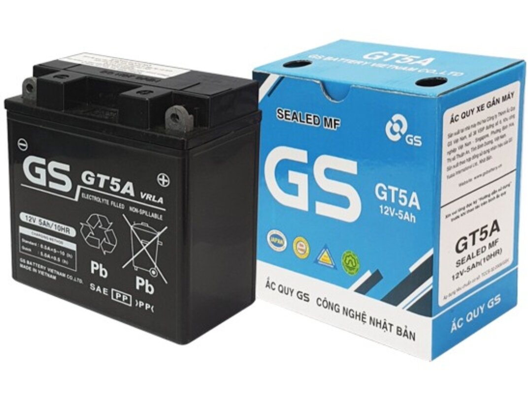 Bình acquy gắn máy gs 12v-5ah