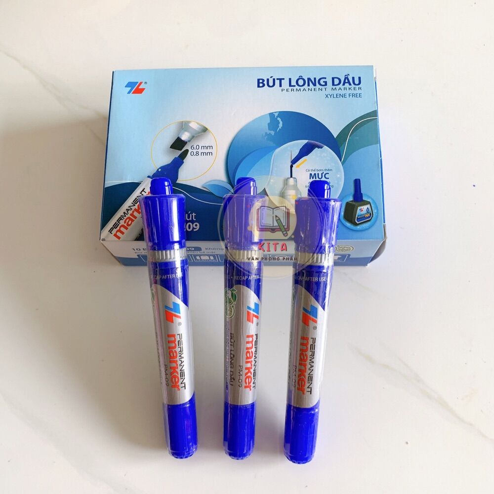 Bút lông dầu PM-09 (Mực Xanh)