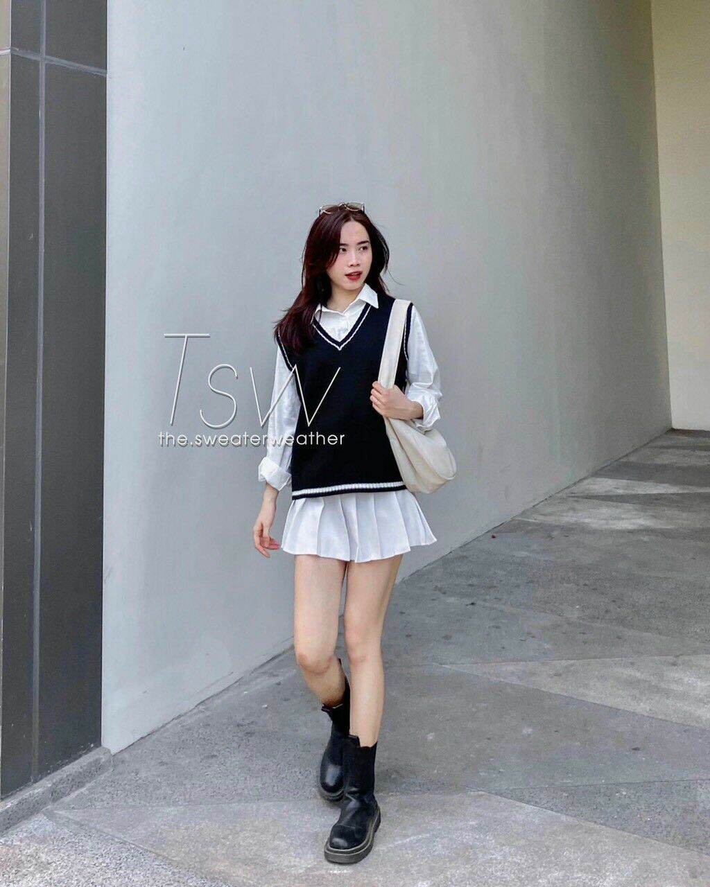 Áo len gile nữ thời trang ( không kèm áo trong )