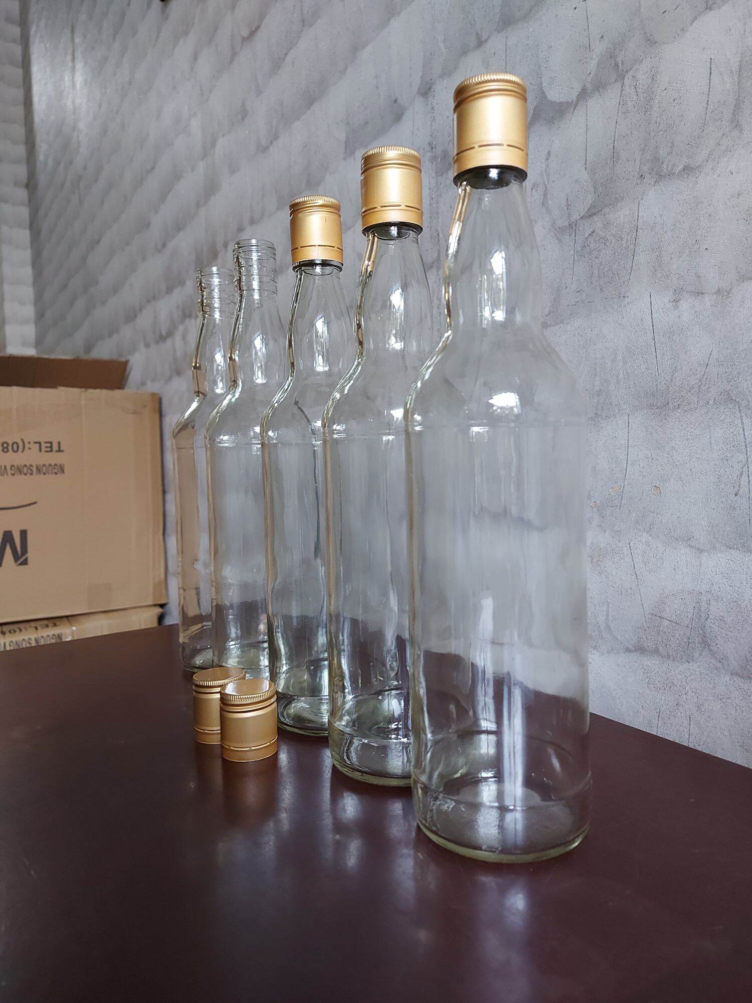 SET 10 VỎ CHAI THỦY TINH TRÒN 700ML