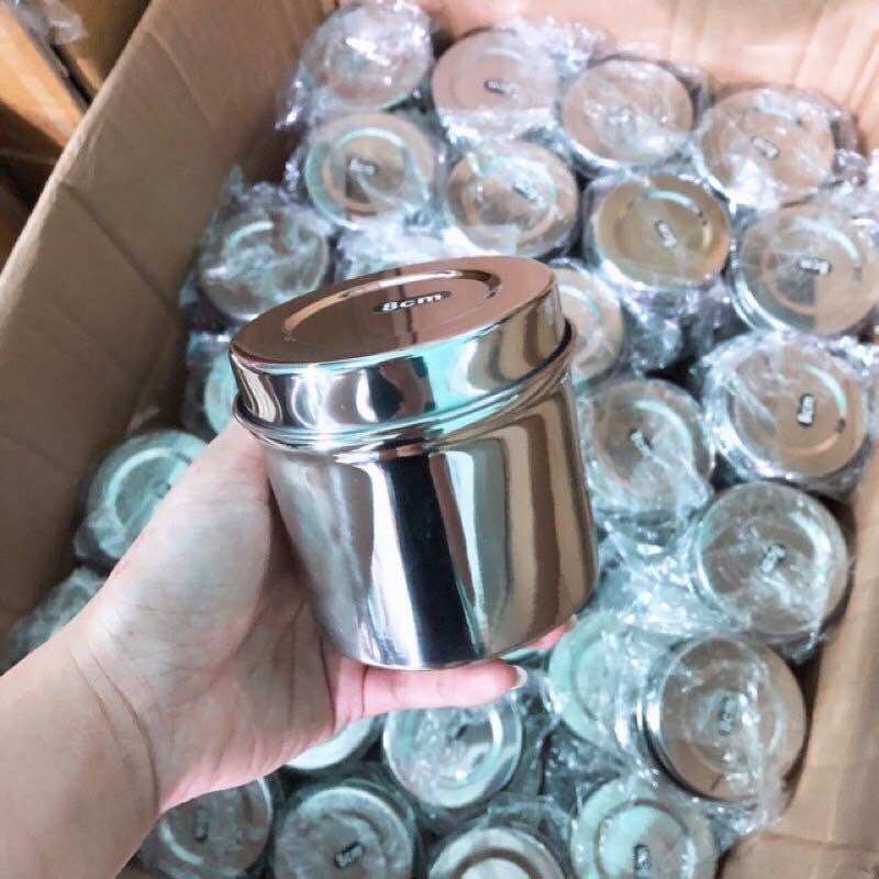 Hộp Gòn Inox Đựng Bông Gòn Full Size