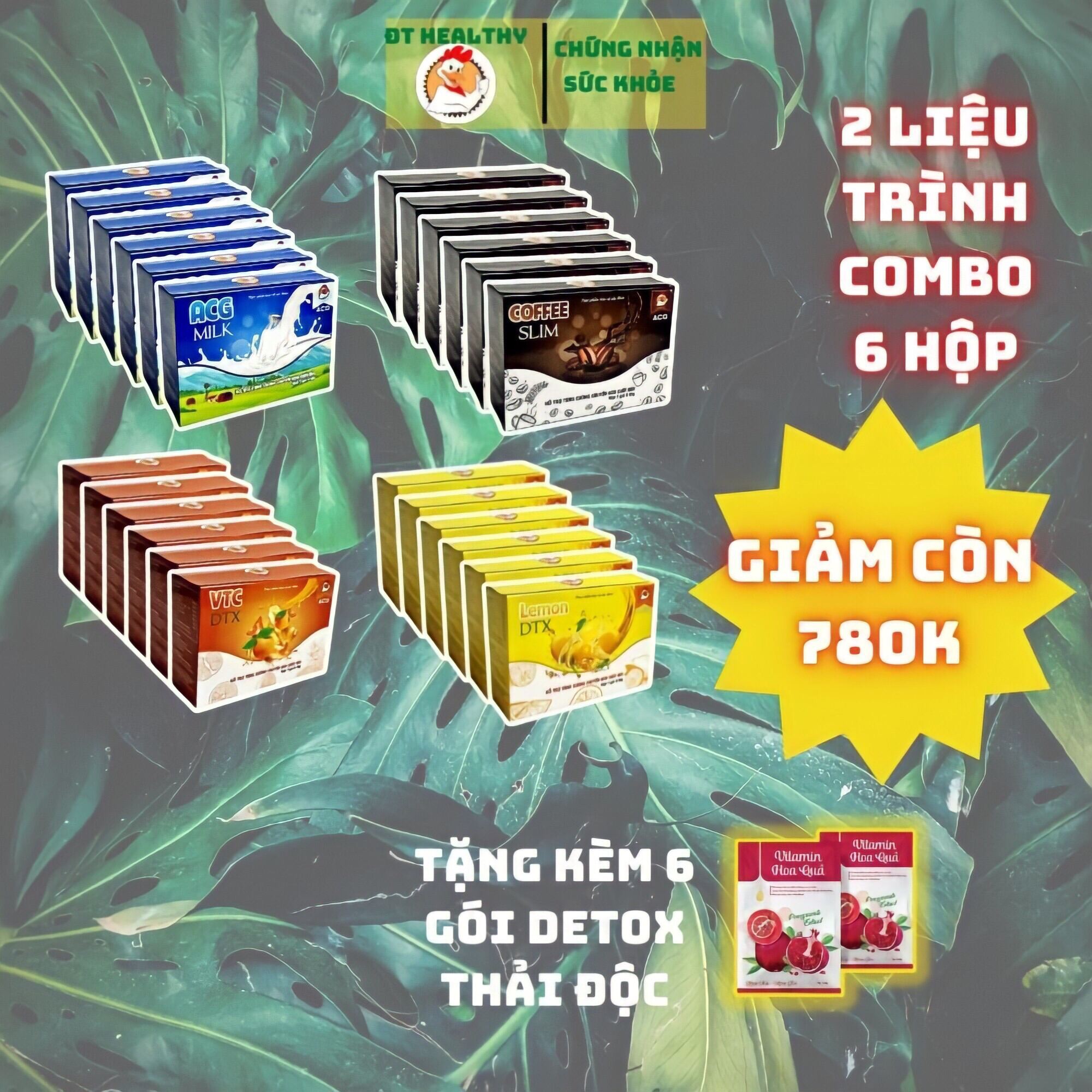 COMBO 6 HỘP TRÀ GIẢM CÂN ACG HỖ TRỢ ĐÀO THẢI MỠ THỪA