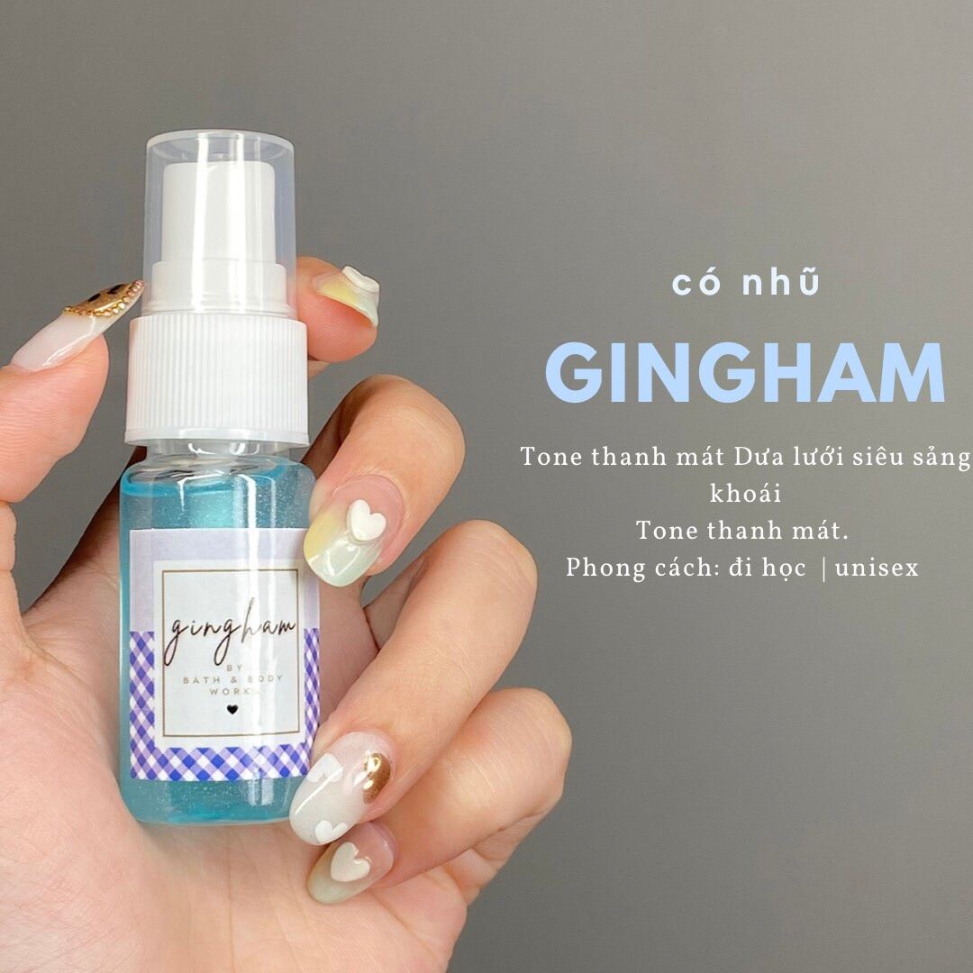 XỊT THƠM BODY MIST Gingham bath &body works 236ml