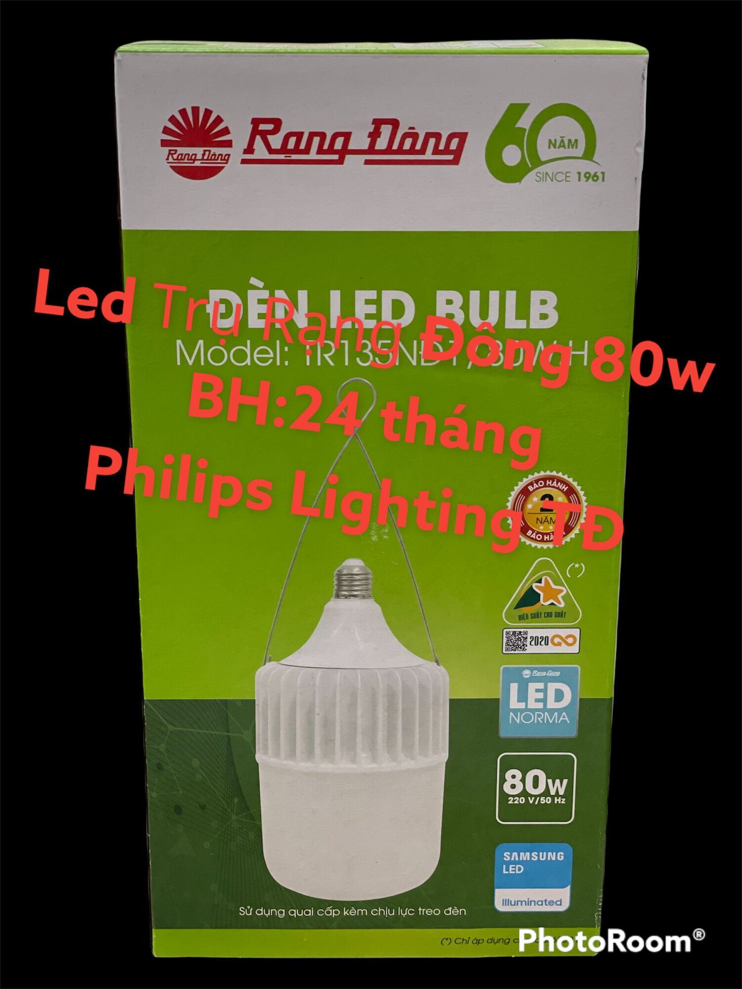 Đèn led trụ rạng đông 80w 6500k e27