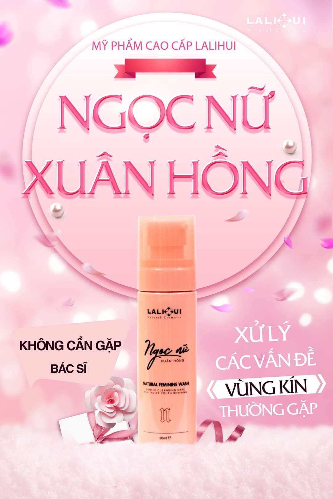Dung Dịch Vệ Sinh Cao Cấp Ngọc Nữ Xuân Hồng Lalihui Làm Hồng Trẻ Hóa Cô Bé 80ml