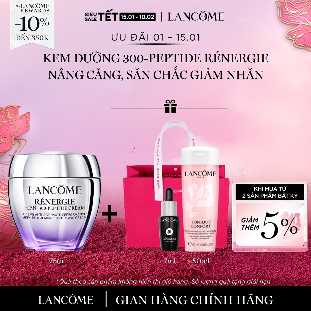  CHỈ 1-15 1 - Voucher 10% - TỐI ĐA 350K  Kem Dưỡng LANCOME 300-peptide Rénergie chống lão hoá & nâng căng săn chắc 75ml 