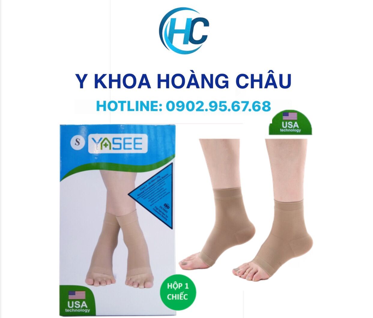 [CHÍNH HÃNG] Vớ Y Khoa Bàn Chân, Gót Chân Yasee (Màu Da Hở Ngón, Hộp 1 Chiếc)
