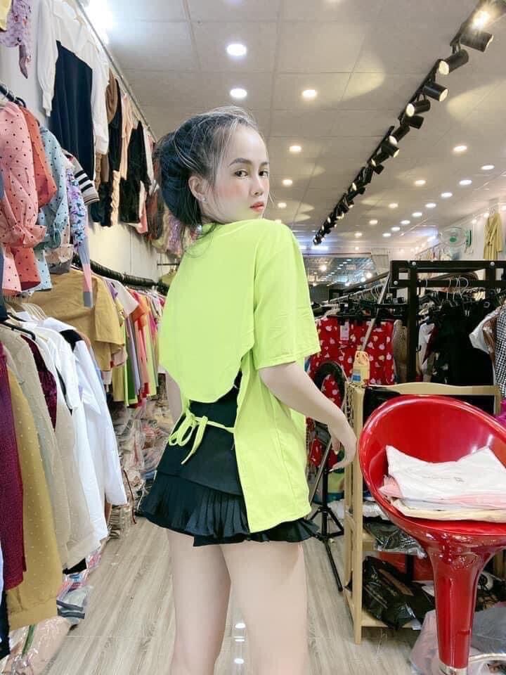 Set chân váy 2 tầng+ áo hở lưng