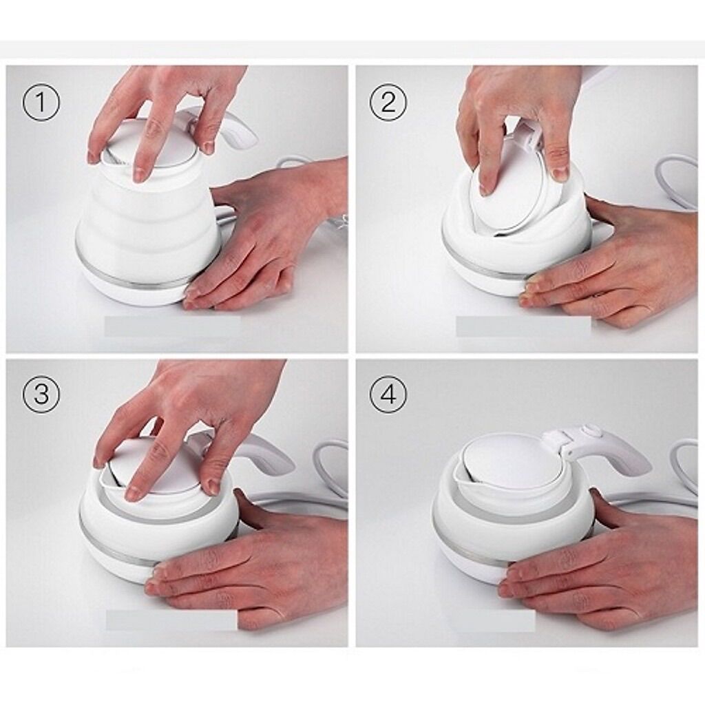 Bình Ấm Đun Nước Siêu Tốc Xếp Gấp Gọn Du Lịch 600ml