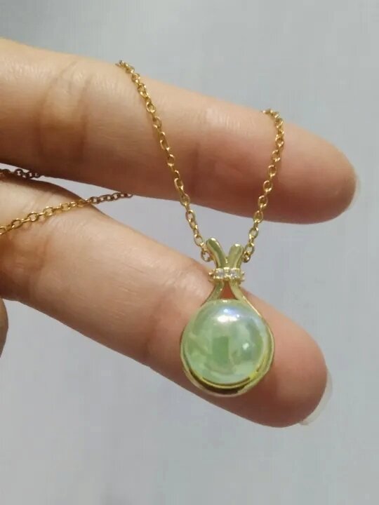 Dây chuyền túi tiền với viên ngọc lưu ly trang sức vàng 18k cao cấp dành cho nữ