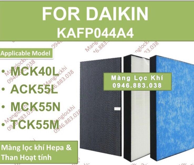 Kafp044a4| combo màng lọc hepa+ than daikin mck55,tck55...