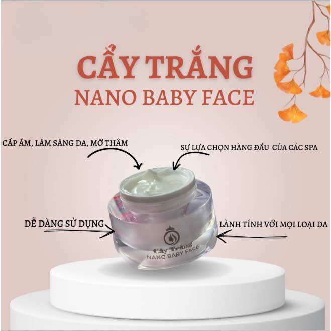 Cấy trắng nano baby face trắng da, cấp ẩm, làm sáng da, mờ thâm dùng trong spa