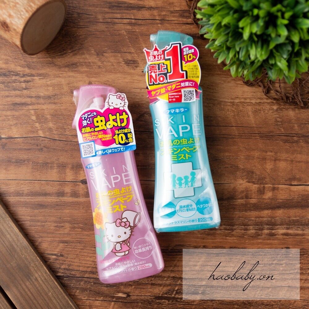 Xịt chống muỗi skin vape Nhật Bản 200ml (Hàng Nội Địa Nhật)