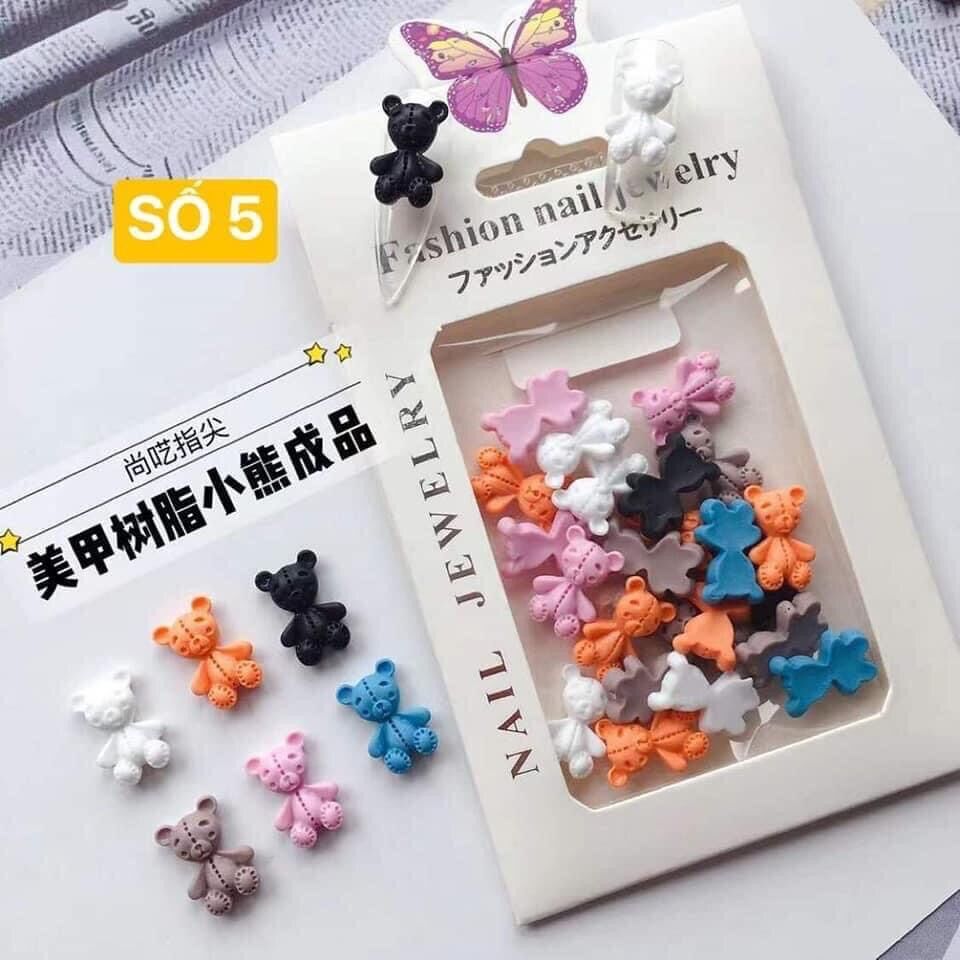 Charm gấu trang trí móng