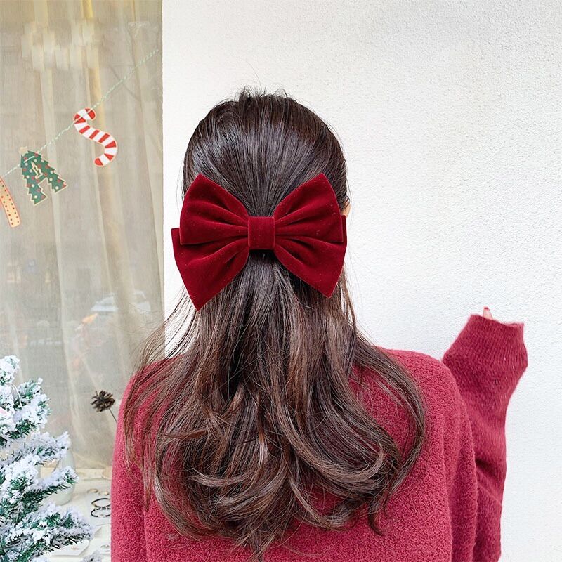 Kẹp Tóc Nơ Nhung Hot trend Phong Cách Hàn Quốc