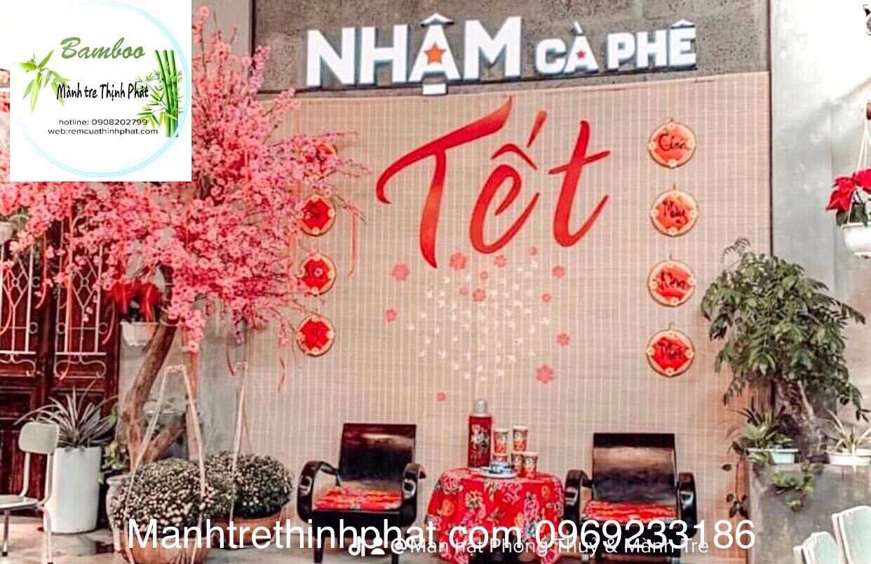 Mành Tre trang trí Sân Khấu Cưới, phông nền mành tre trang trí Tết, mành trần tre trúc Giá Rẻ.