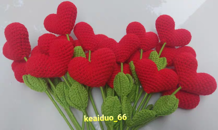 Bông hoa trái tim ❤❤ Handmade bằng len