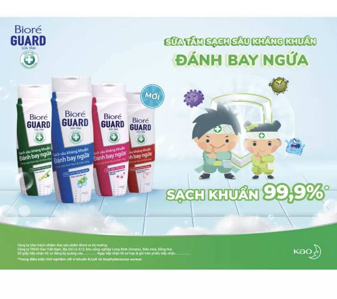 Sữa tắm Biore sạch mịn đánh bay vết ngứa Biore Gủad Body Foam chai 220ml 4 phân loại