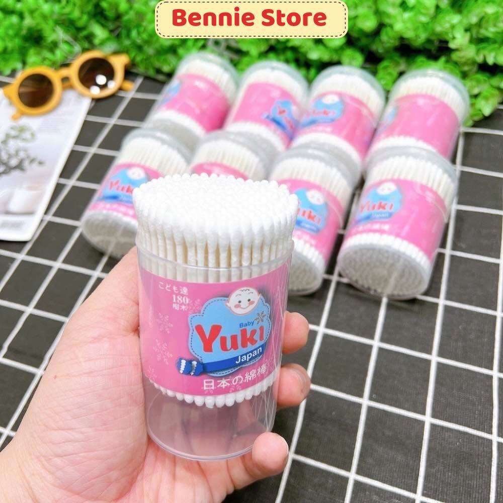 Tăm bông sơ sinh, Hộp 180 tăm bông cotton Nhật cho bé