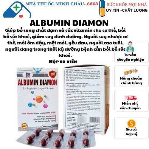 Albumin diamon giảm suy nhược cơ thể, người mới ốm dậy, người cao tuổi, bổ sung chất đạm & vitamin