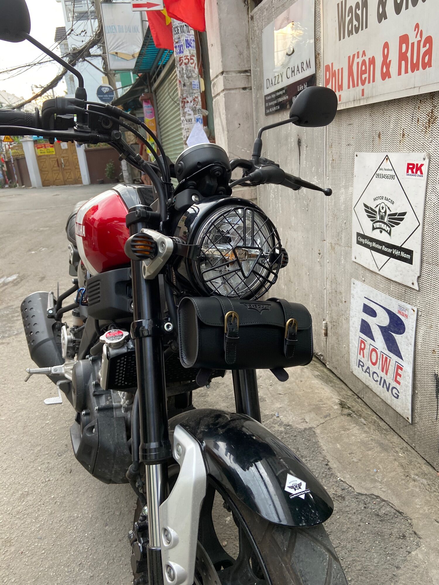 Túi da treo xe đạp xe máy motor