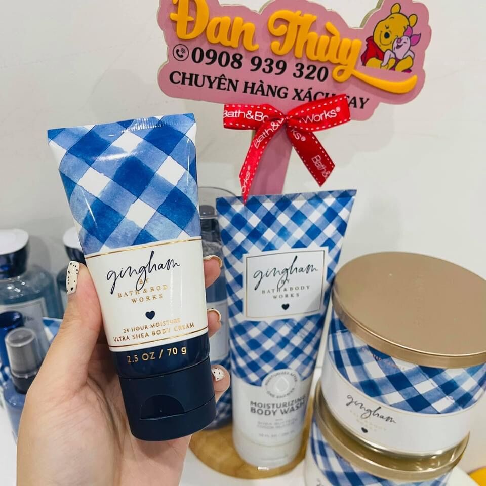 GINGHAM Xịt Thơm Tắm Dưỡng BATH & BODY WORKS 236ml (hàng Mỹ)