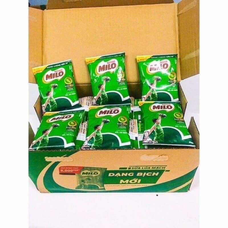 Thùng Milo lúa mạch  ít đường  48 bịch  180ml