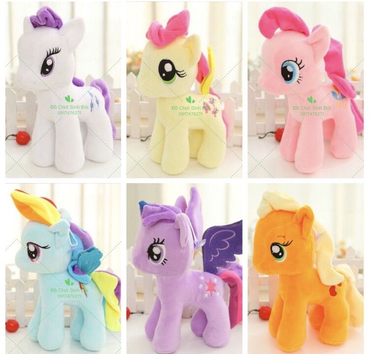 Thú bông ngựa pony màu tím 28cm