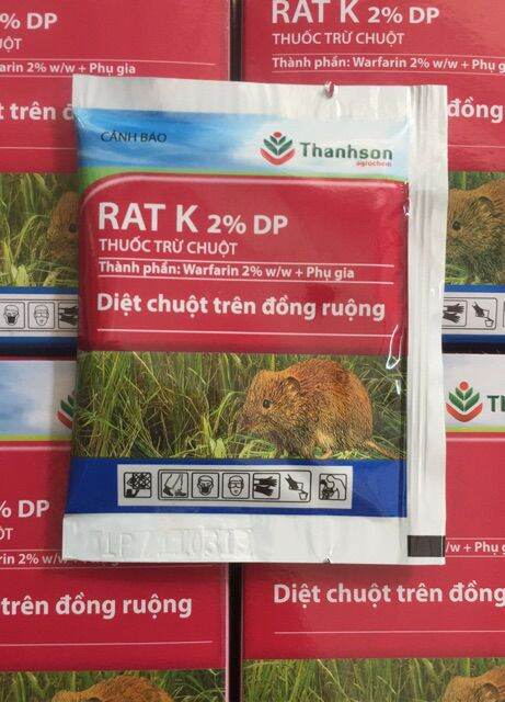 2 gói thuốc diệt chuột thế hệ mới Rat k 2% DP- chống đông máu.