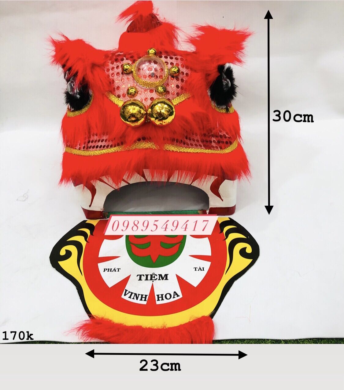 Đầu lân kim sa kèm đuôi,Có mắt phát sáng, Đầu lân đẹp múa khai xuân năm mới