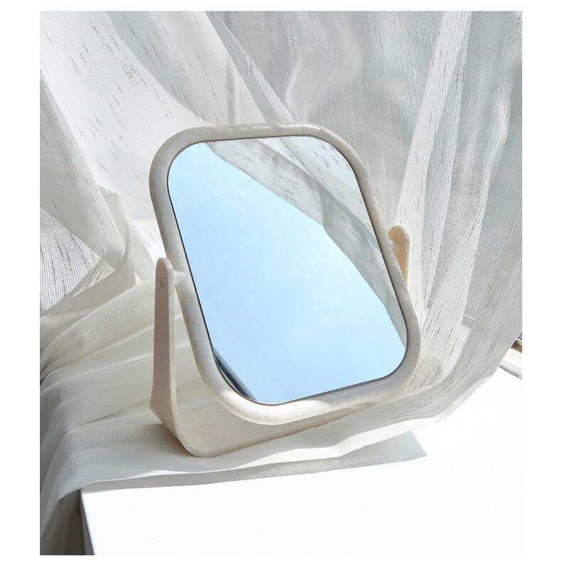 Gương soi trang điểm để bàn lúa mạch mặt gương xoay 360 độ