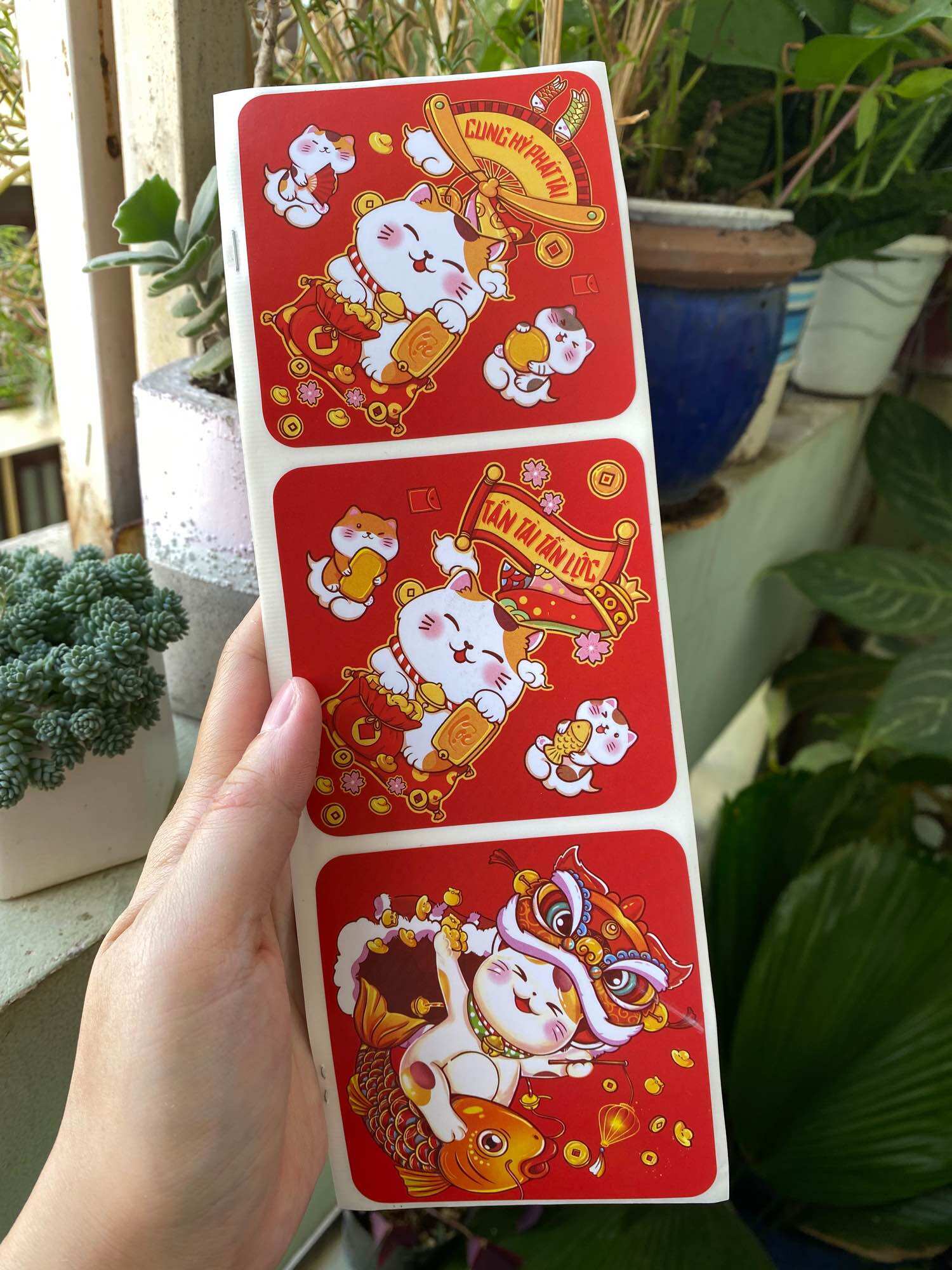 Happy New Year Sticker - Decal Waterproof Tet Decoration Lucky Cat 2023 @gocdoquyen