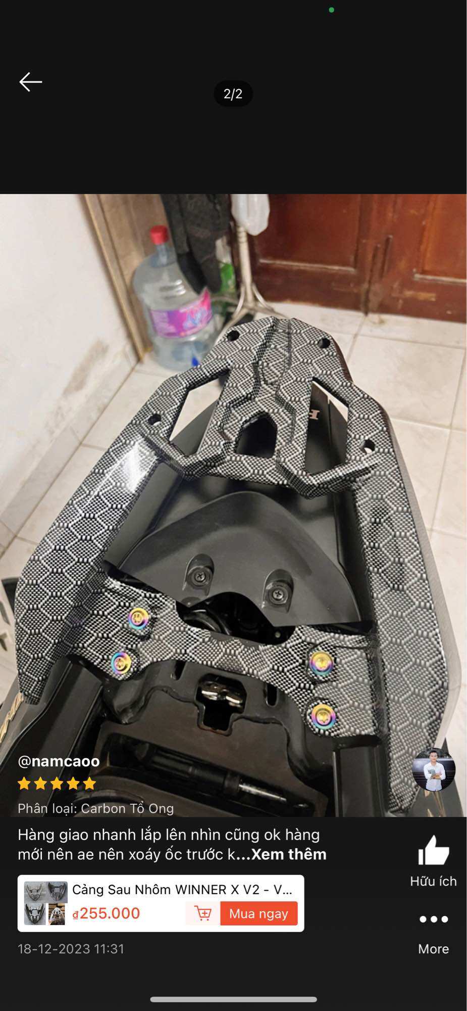 Cảng Winner X CacBon Cảng Sau winner x Robot